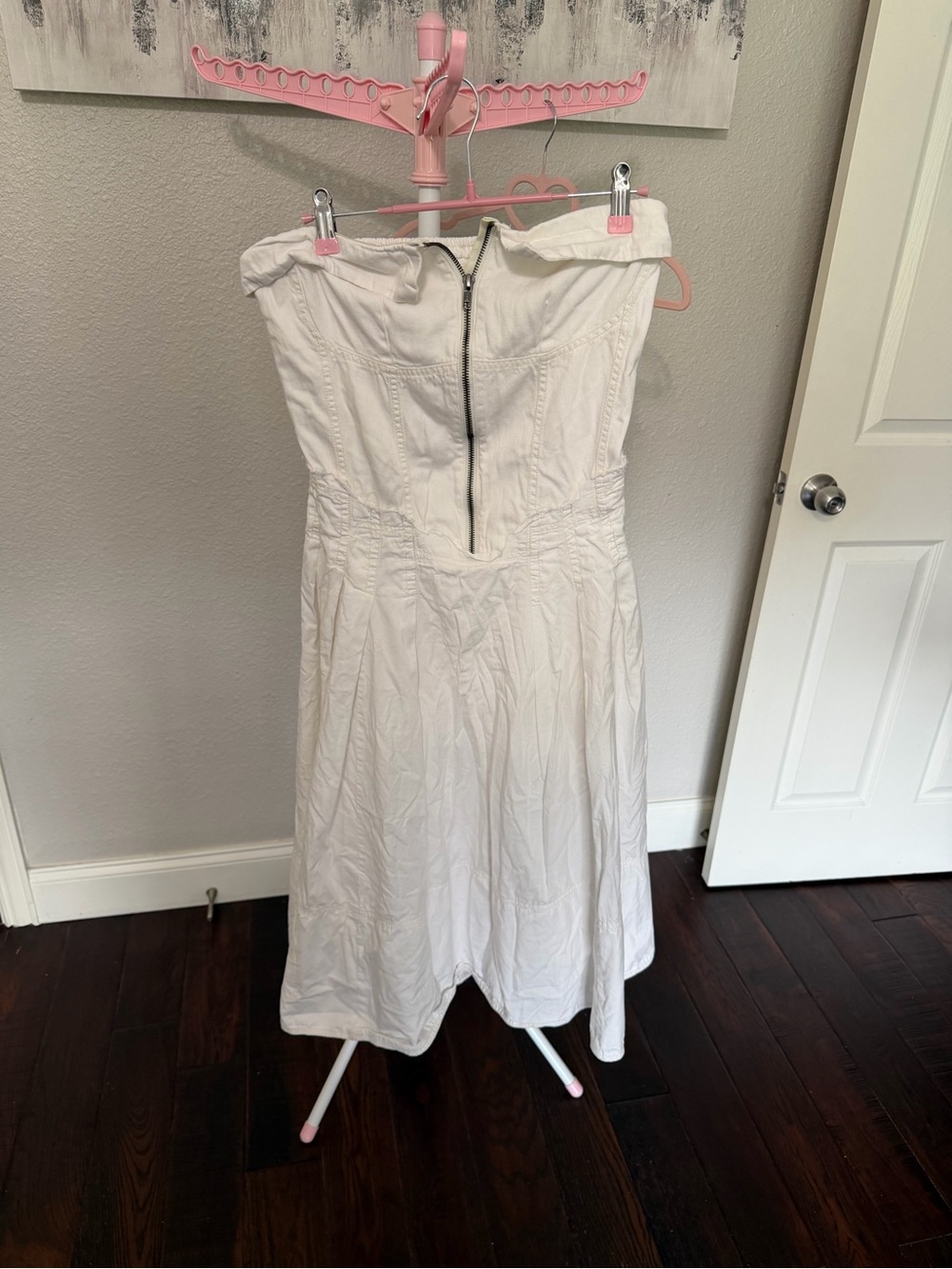 Pilcro from Nuuly White Strapless Zipper Front Dress